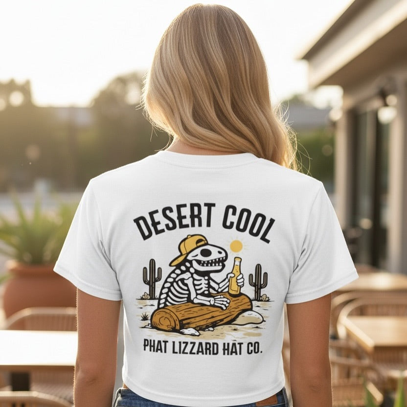 Ladies Desert Cool Crop Tee - White