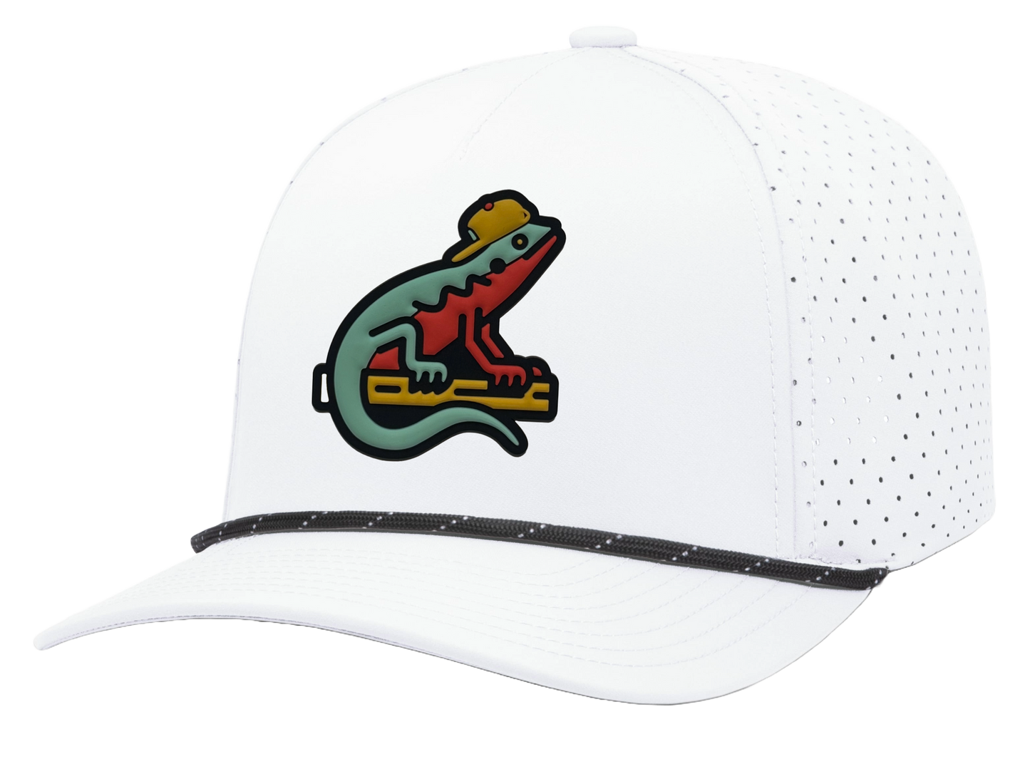 P424 Weekender Perforated Snapback - White/Black - OG Lizard