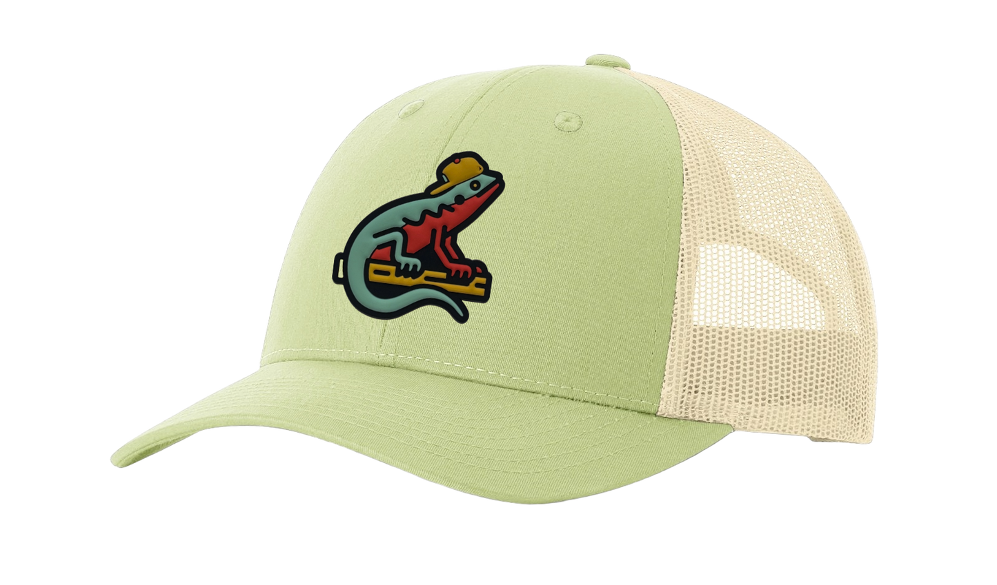 115 Low Profile Trucker Snapback- Patina Green - OG Lizard
