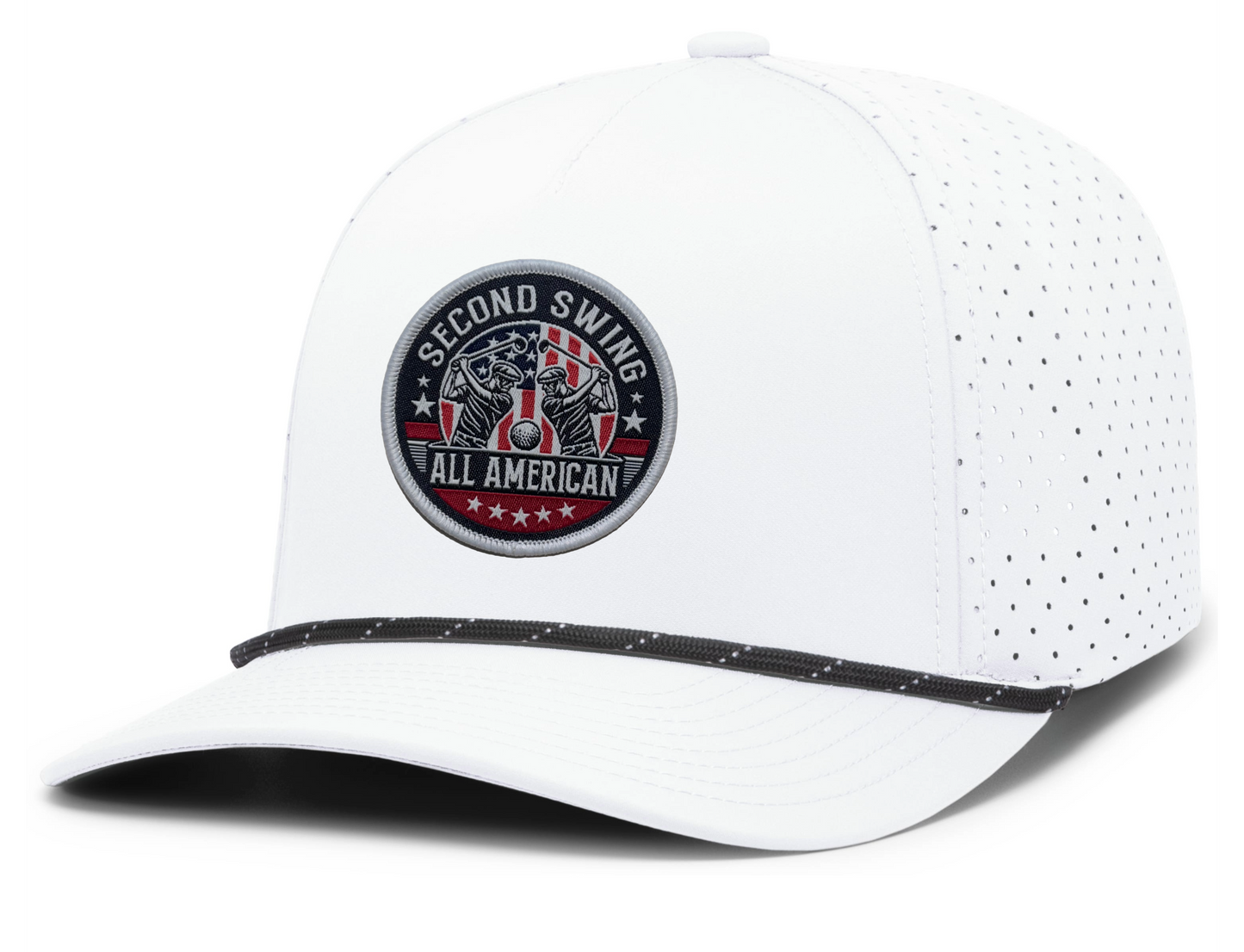 P424 Weekender Perforated Snapback - White/Black - Second Swing
