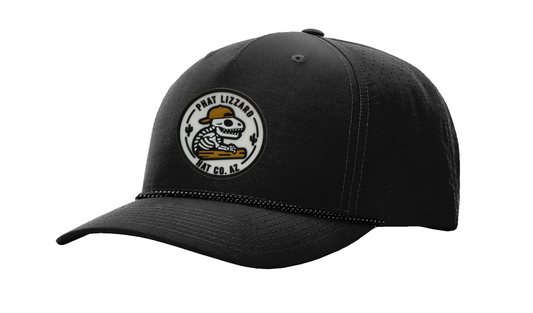 R355 Perforated Snapback - Black - OG Skeleton