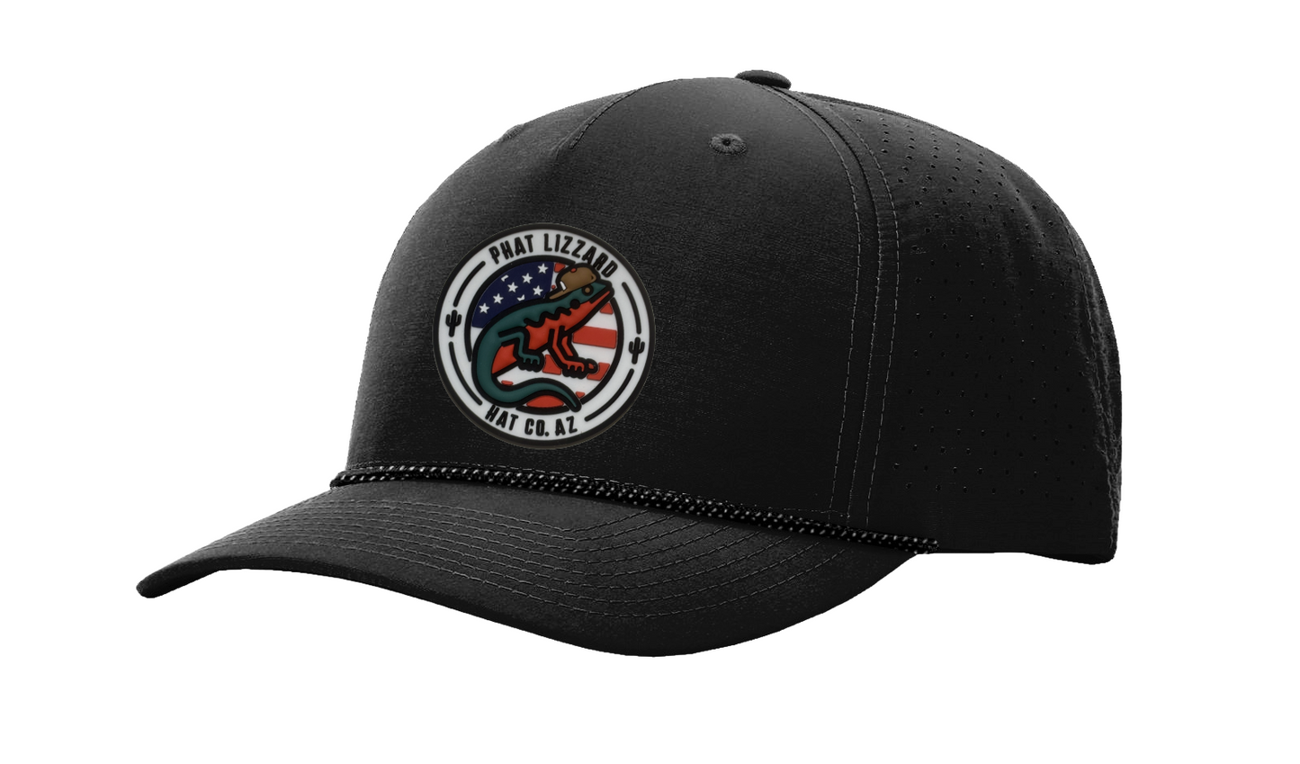 R355 Perforated Snapback - Black - Desert Patriot