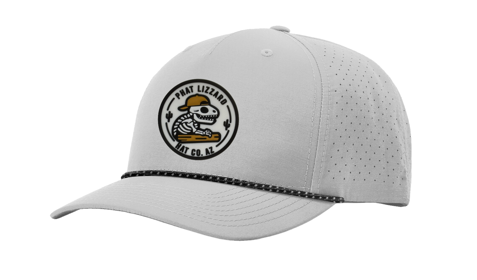 R355 Perforated Snapback - Silver - OG Skeleton – Phat Lizzard Hat Co., LLC