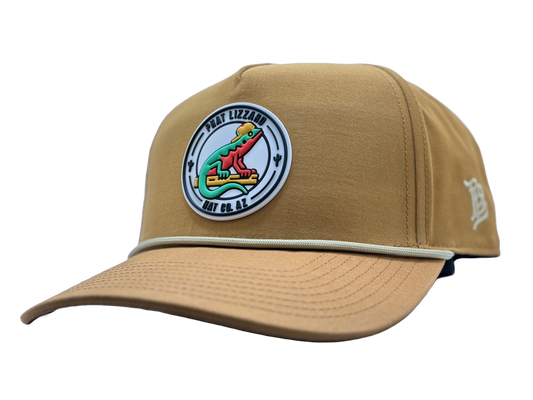 Canvas 5-Panel Rope with Phat Lizzard Rubber 3D Patch - Wheat