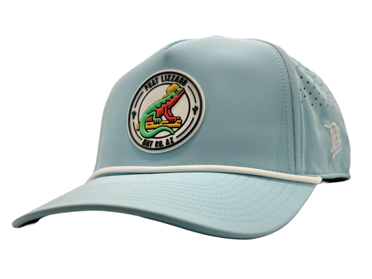 Curved 5-Panel Performance Rope with Phat Lizzard Rubber 3D Patch - Sky Blue