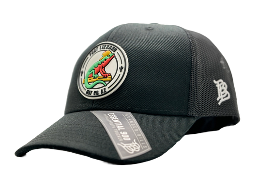 YOUTH Snapback Trucker with Phat Lizzard Rubber 3D Patch - Black