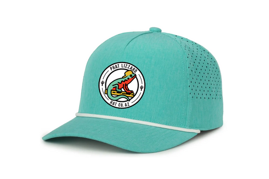 OC551pf Performance Snapback - Heather Teal/White - Full Logo